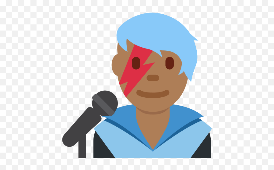 Man Singer Emoji With Medium - Human Skin Color,You Rock Emoji
