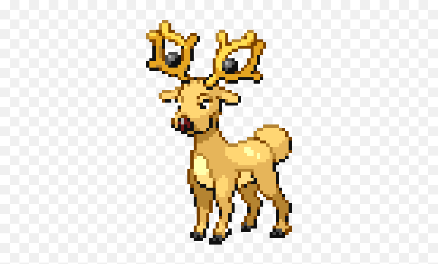 Top Red Nosed Reindeer Stickers For Android U0026 Ios Gfycat - Stantler Pokemon Gif Emoji,Reindeer Emoticon
