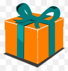 Gift Box Package Ribbon Bow Birthday - Orange Gift Box Clipart Emoji,Emoji Birthday Presents