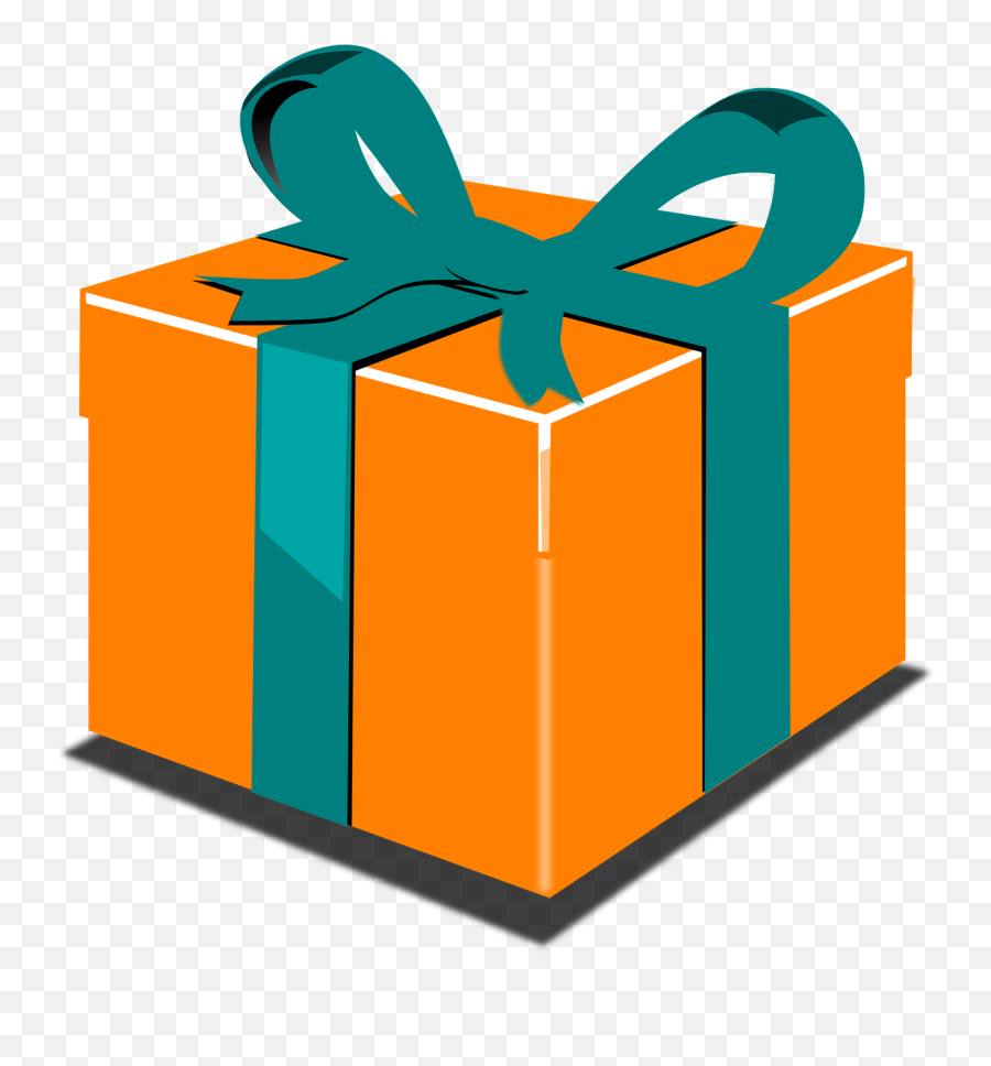 Gift Box Package Ribbon Bow Birthday - Orange Gift Box Clipart Emoji,Emoji Birthday Presents