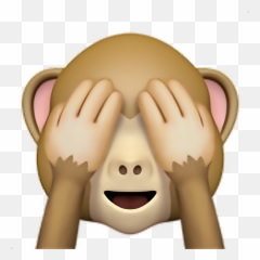 Monkey Emoji 1 Eyes Emoticon Iphone - Covering