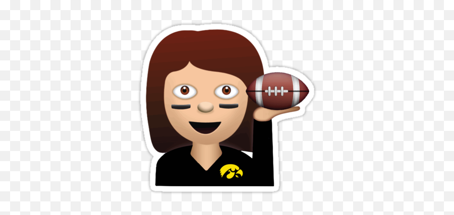 Quot Iowa Football Emoji Quot Stickers - Iowa Hawkeyes Emojis,Iowa Hawkeye Emoji
