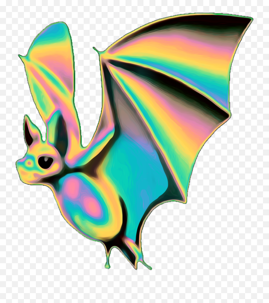 Emoji Holo Holographic Holo Iridescent - Cartoon,Emoji Bat