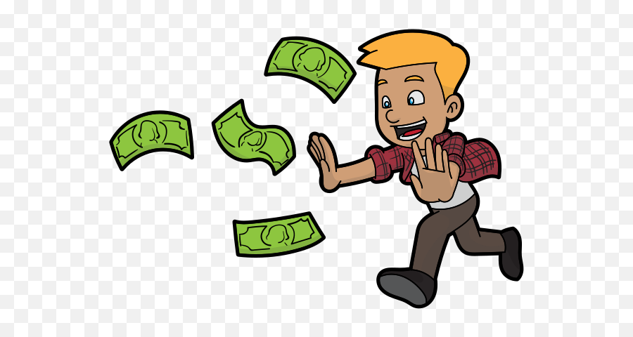 Cartoon Guy Chasing Money - Cartoon Chasing Money Emoji,Blonde Hair Emoji