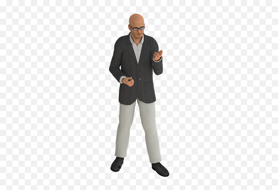 Man Gesture Presentation - Bald Man Png Emoji,Men's Emoji Shirt