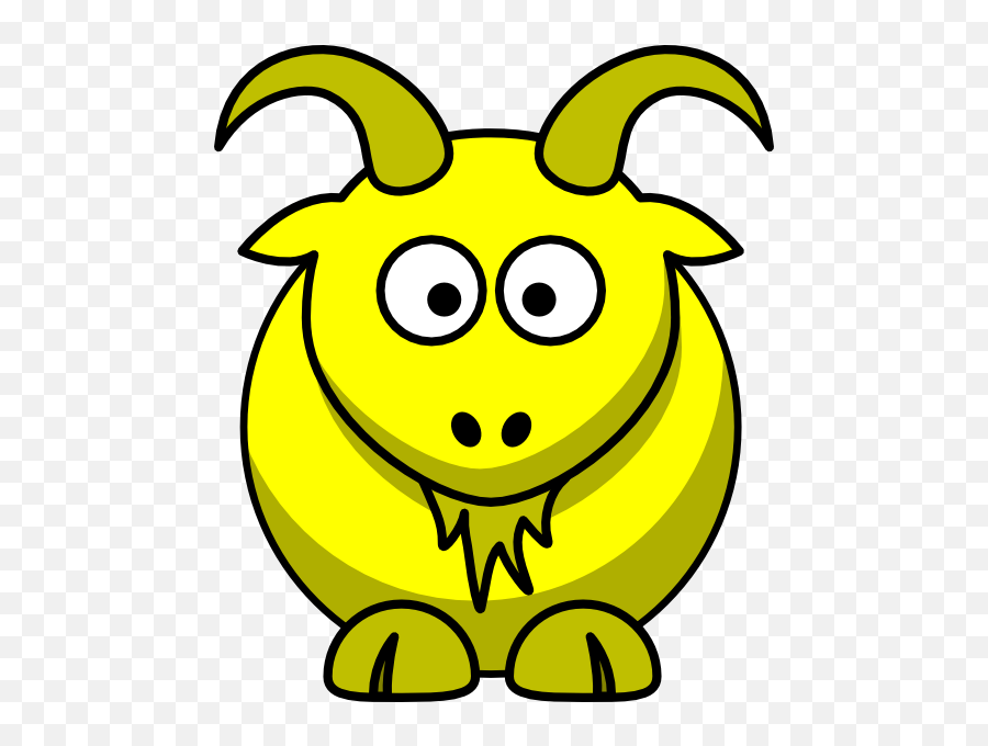 Yellow Goat Clip Art At Clkercom - Vector Clip Art Online Black And White Cartoon Animals Emoji,Goat Emoji