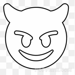 Kawaii Emoji Devil - Devil Emoji Coloring Page,Purple Demon Emoji