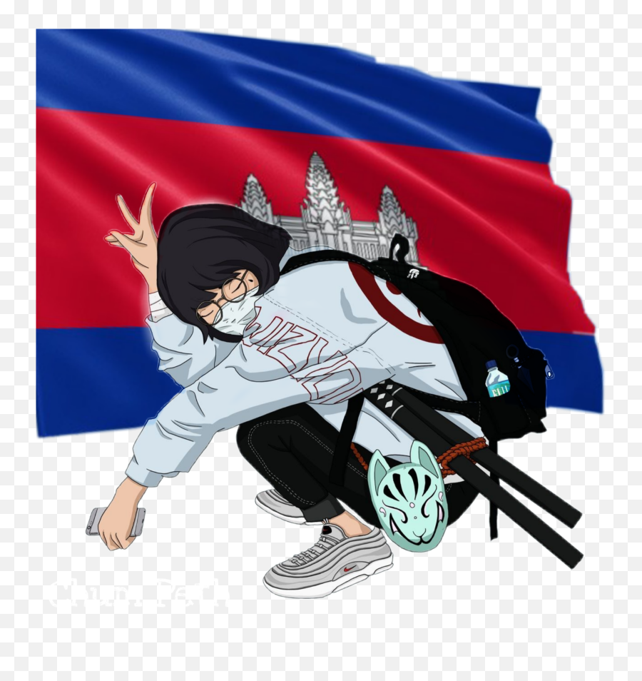 Of Cambodia - Aesthetic Anime Girl Emoji,Cambodia Flag Emoji