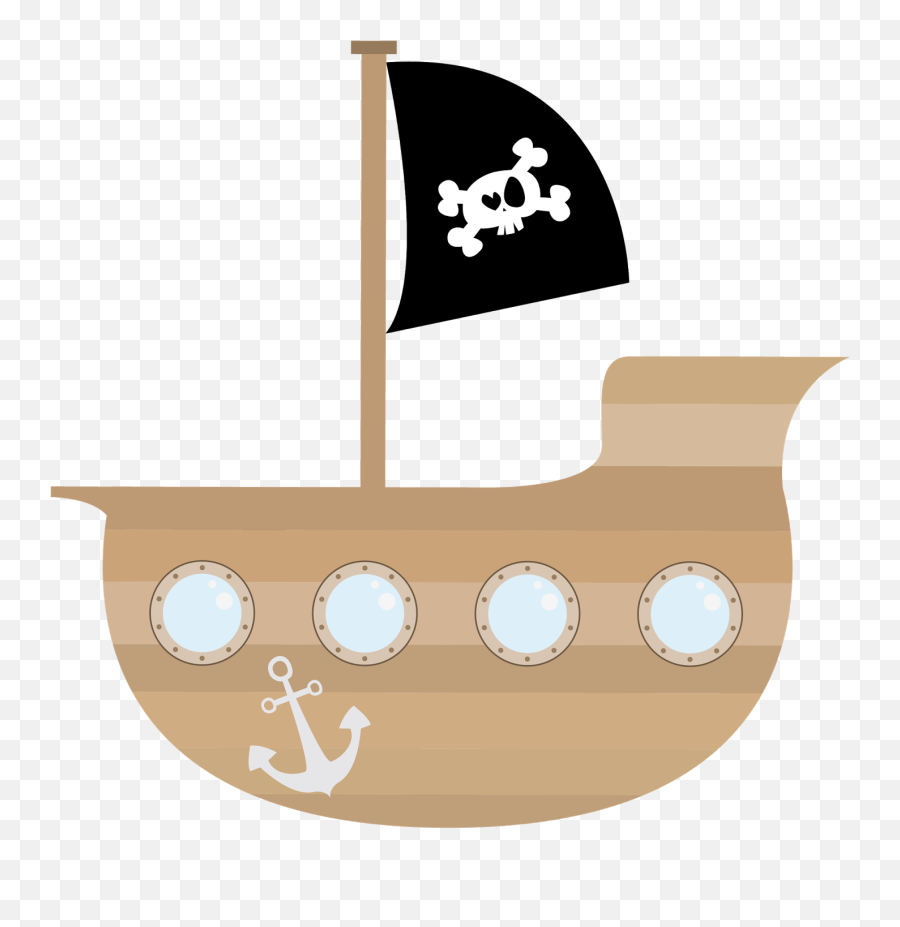 Peter Pan Pirate Ship Clipart - Simple Pirate Ship Paper Emoji,Man Boat Tiger Emoji