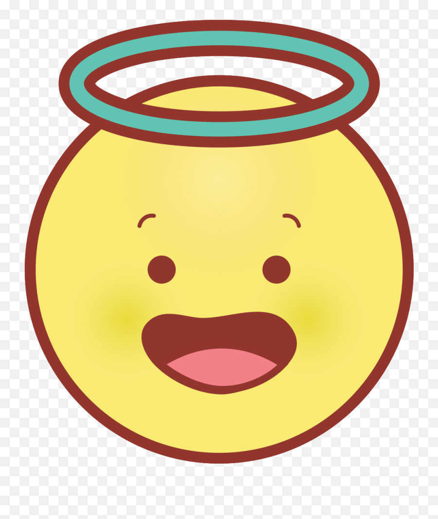 Free Emoji Face Circle Angel Png With Transparent Background - Happy,Smiley Face Emoticon