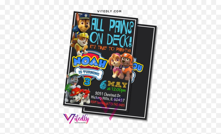 Birthday Invitations U2013 Tagged Paw Patrol U2013 Vitedly - Fictional Character Emoji,Paws Emoji