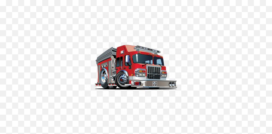 Fire Truck Caricature 15642 Fire Trucks Trucks Print - Fire Engine Graphic Art Emoji,Firetruck Emoji