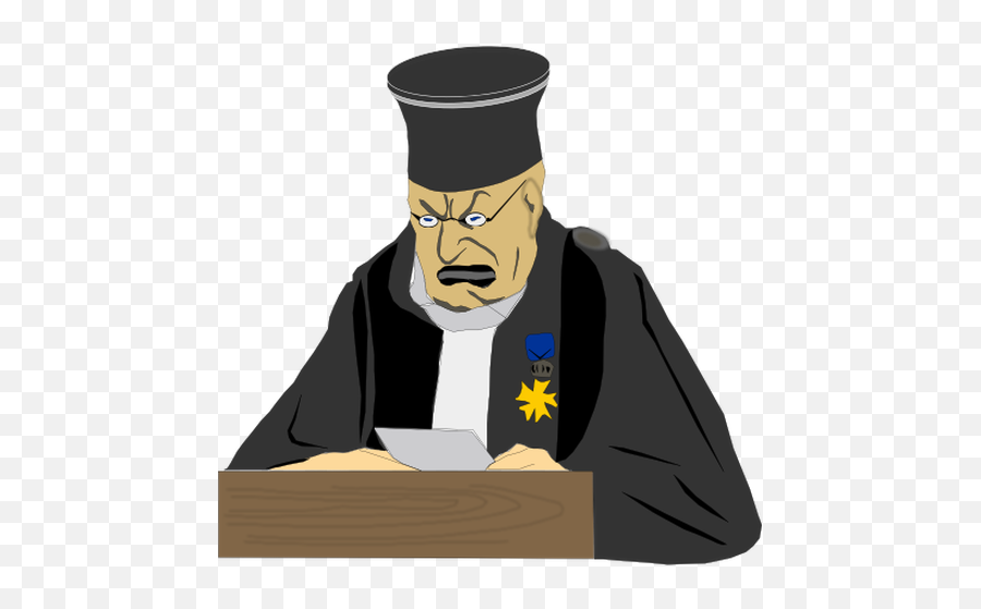 Judge At Work Vector Drawing - Supreme Court Of India Judges Cartoony Emoji,Judge Gavel Emoji