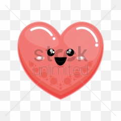 Free Cute Character Design Vector Image - Heart Emoji