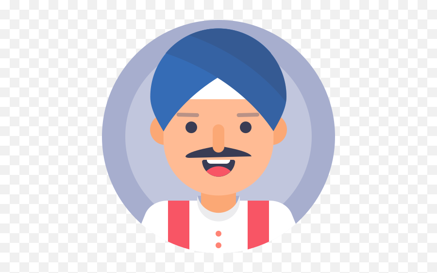 Indian Man Sikh Turban Free Icon Of - Indian Man Icon Png Emoji,Indian Emoticons