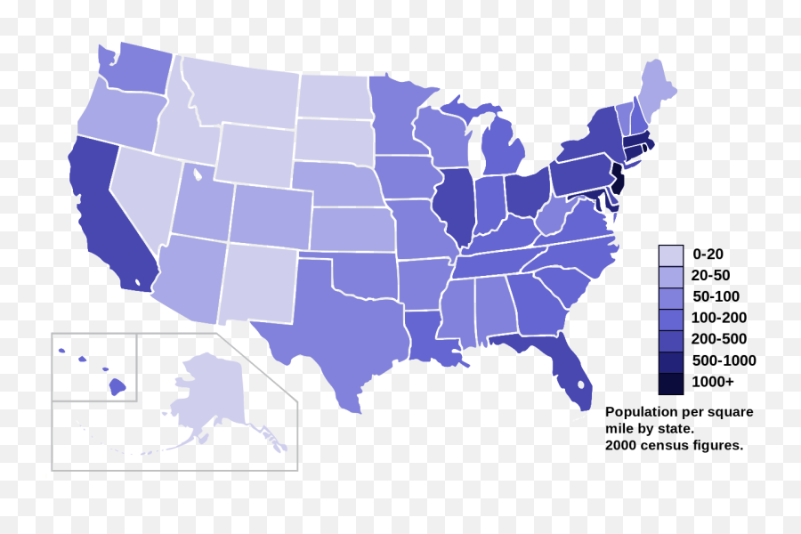 Population Density Map - State Sales Tax 2019 Emoji,Usa Emoji Map