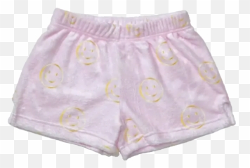Golden Smile Plush Shorts - Underpants Emoji,Emoji Pajama Shorts