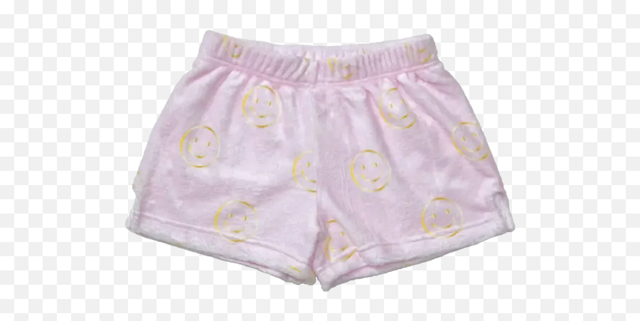 Golden Smile Plush Shorts - Underpants Emoji,Emoji Pajama Shorts