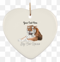 Bcr Tj Tiger Ceramic Heart Ornament Heart Ornament Cat - Siberian Tiger Emoji,Cougar Emoji