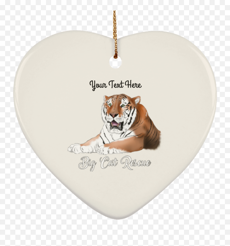 Bcr Tj Tiger Ceramic Heart Ornament Heart Ornament Cat - Siberian Tiger Emoji,Cougar Emoji