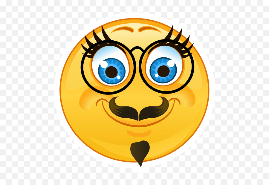 Crazy Silly Facial Hair Emoji Sticker - Silly Emoji,Silly Emoji