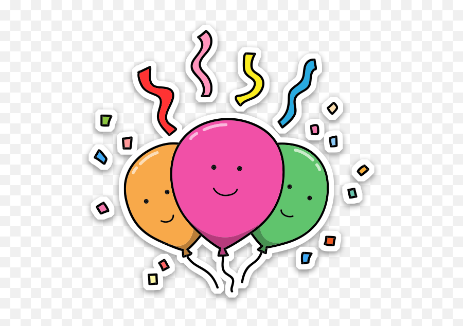 11 - Cartoon 3 Balloons Emoji,Emoticones De Cumplea?os