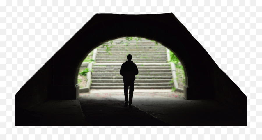 Tunnel Man Stairs Alone Loney - Bout Du Tunnel Emoji,Tunnel Emoji