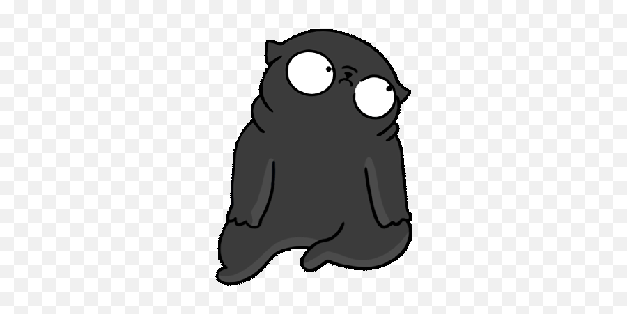 Cloudkid Presents Tired Of My Life Black Dog Cartoon Image - Dot Emoji,Rolling Eyes Emoji Iphone