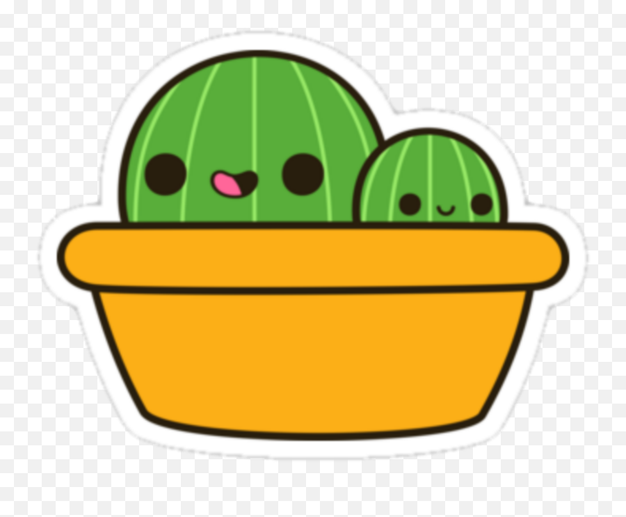 Kawaii Plant Cactus Face Eyes Emoji,Cactus Emoticon