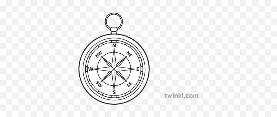 Compass Emoji Twinkl Newsroom Ks2 Black And White Rgb - Circle,Compass Emoji