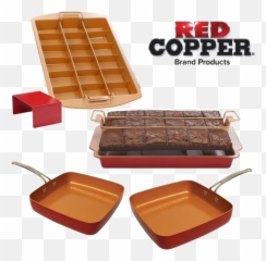 Exclusive 4 - Piece Pan Set By Red Copper Red Copper Brownie Maker Emoji,Pan Emoji