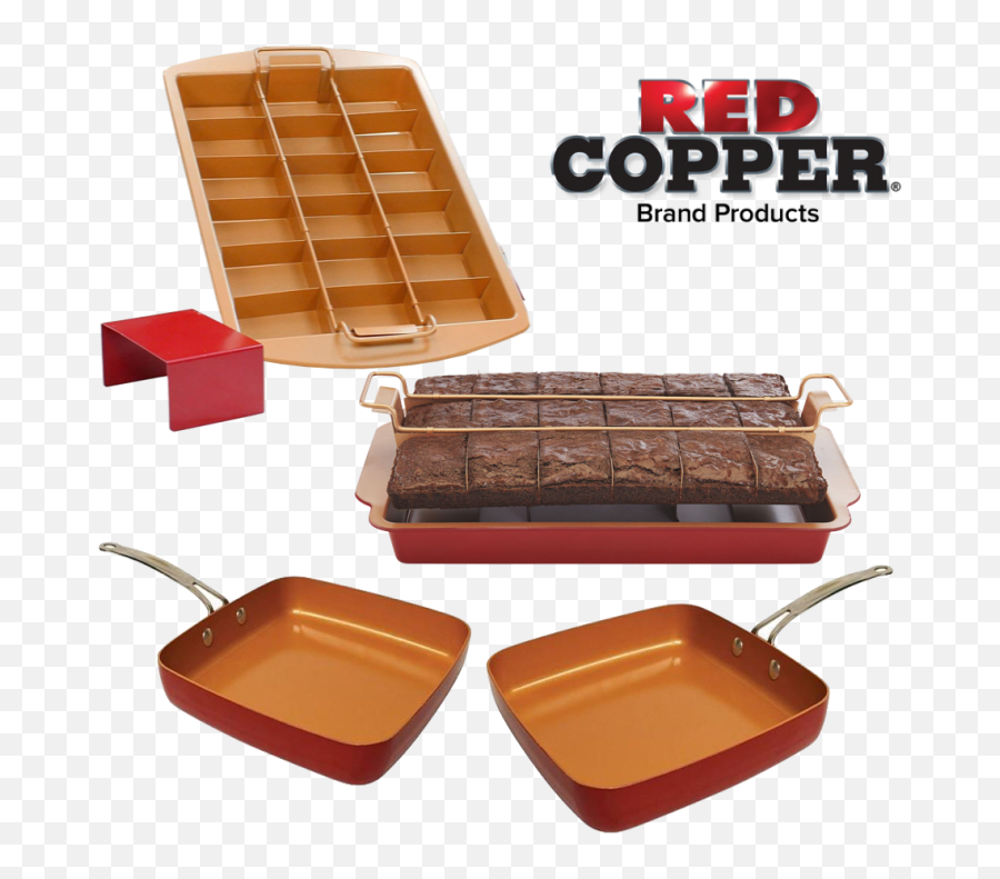Exclusive 4 - Piece Pan Set By Red Copper Red Copper Brownie Maker Emoji,Pan Emoji
