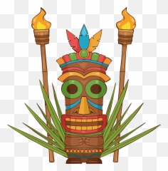 Tiki Hawaiian Clipart Png - Hawaiian Tiki Mask Png Emoji,Tiki Head Emoji