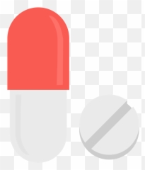Red And White Pill Capsule And White - Clip Art Emoji,Pill Emoji Transparent
