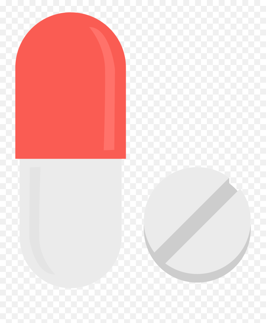 Red And White Pill Capsule And White - Clip Art Emoji,Pill Emoji Transparent