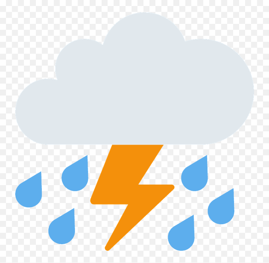 Cloud With Lightning And Rain Emoji Clipart Free Download - Emoji De Tormenta,New Emojis 12.1