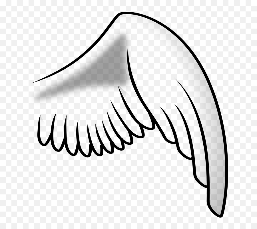 Free Angel Wings Angel Vectors - Bird Wing Clipart Black And White Emoji,Wing Emoji