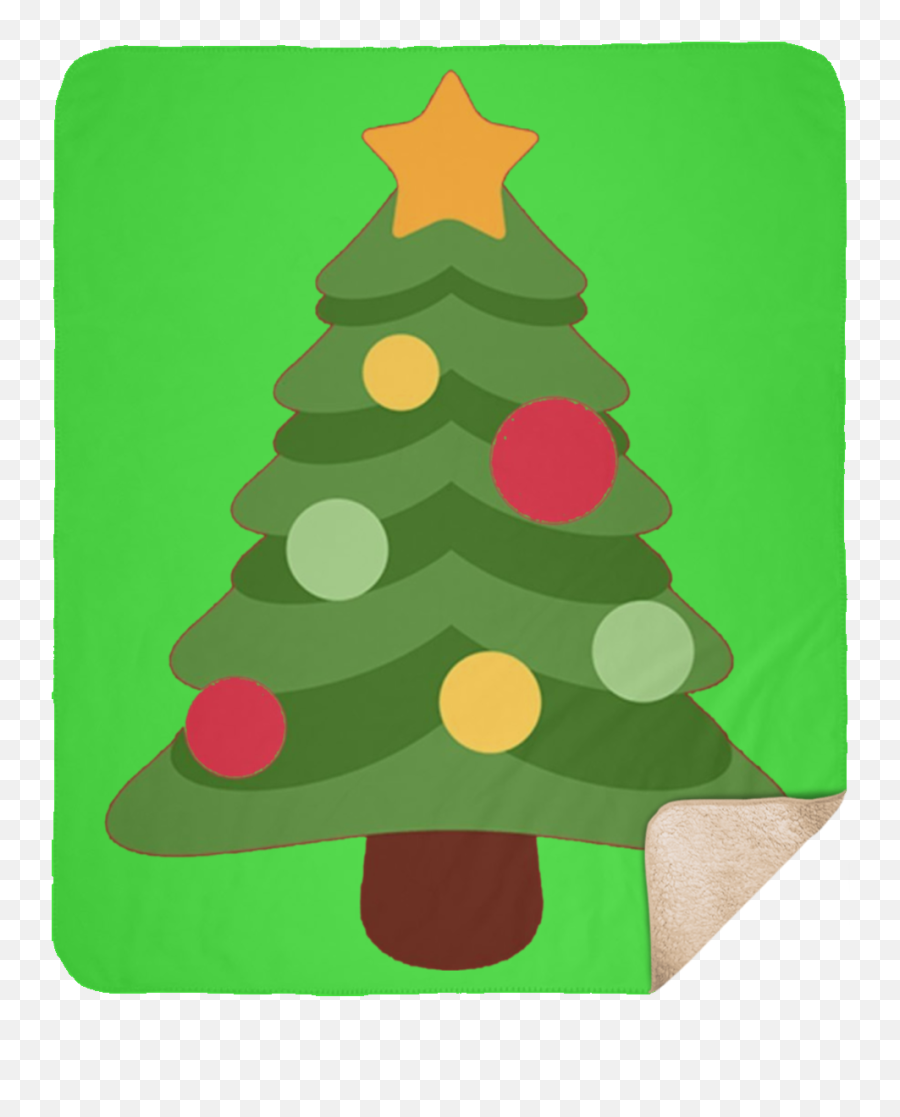 Christmas Tree Emoji Large Fleece Sherpa Blanket - Christmas Day,Virgo Emoji