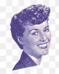 Feliz Senhora Sorridente - Free Clipart Vintage Woman Emoji
