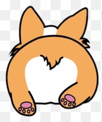 Freetoedit Cute Kawaii Dog Doggo Dodge Fur Bottom Butt - Corgi Cute Emoji,Emoji Butt