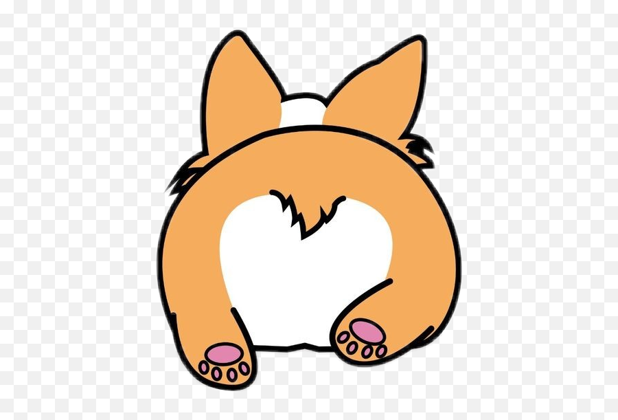 Freetoedit Cute Kawaii Dog Doggo Dodge Fur Bottom Butt - Corgi Cute Emoji,Emoji Butt