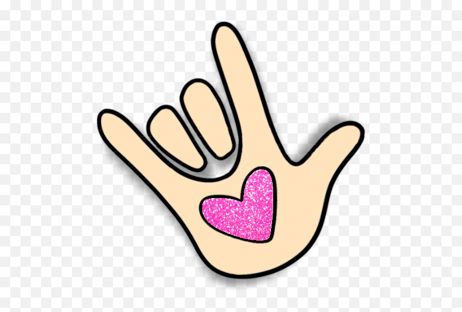 Hand Lovesign Signlaungage Love Heart Kms Pink Emoji - Clip Art,Kms Emoji