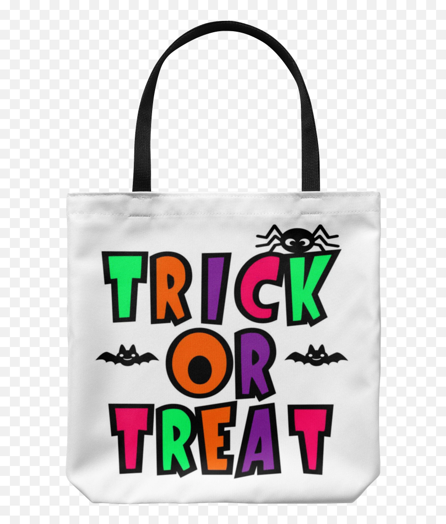18x18 Halloween Trick Or Treat Tote Bag Halloween Trick Or - Tote Bag Emoji,Shopping Bags Emoji