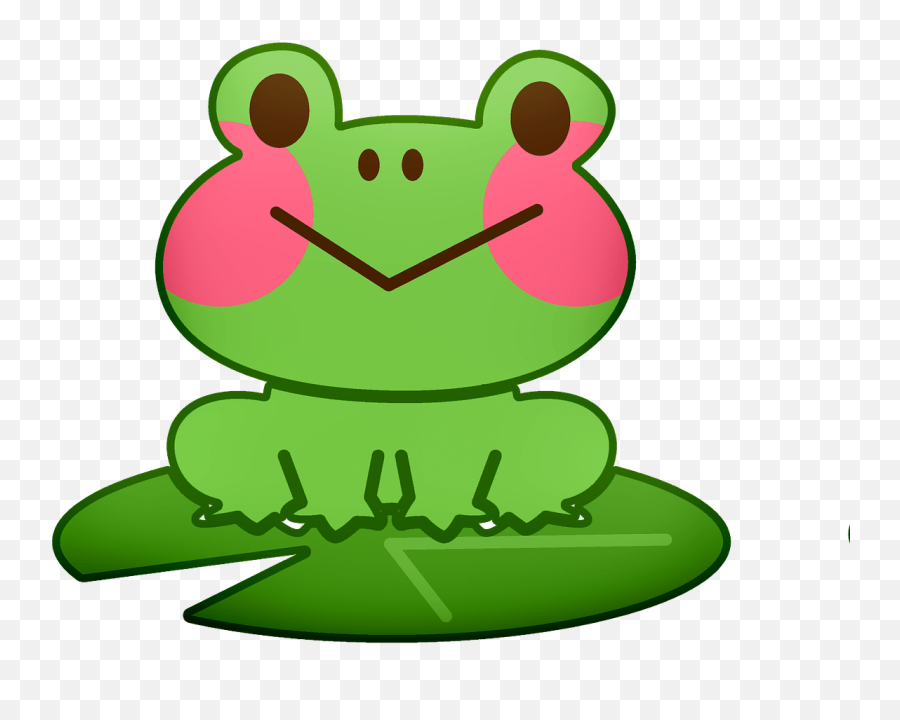 Frog On Leaf Clipart Free Download Transparent Png Creazilla - Cartoon Emoji,Lily Pad Emoji
