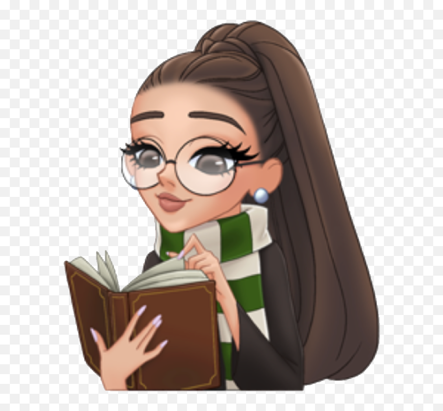 Arimoji Glasses Book Reading Scarf Arianagrande - Hard Ariana Grande Coloring Pages Emoji,Glasses Emoji Transparent