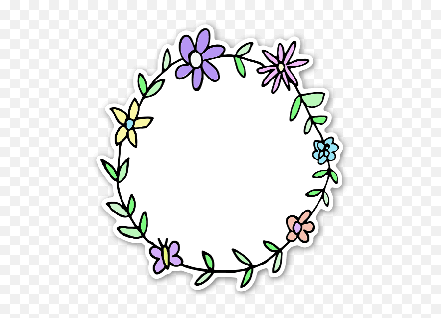 Flower Circle Png - Sticker Little Flowers Emoji,Flower Emoji Text