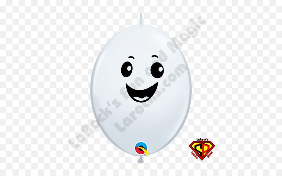 12 Inch Quick Link Happy Ghost White Balloons - Qualatex Emoji,Sparkle Emoticon