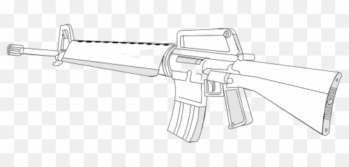 Gun M16 Rifle Weapon Firearm - Coloring Pages Emoji
