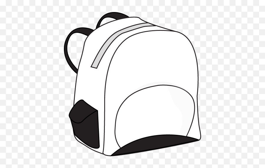 Black And White Backpack Clip Art Black - Backpack Clipart Black Background Emoji,Black Emoji Backpack