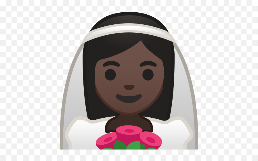 Bride With Veil Dark Skin Tone - Bride Emoji,House And Bride Emoji